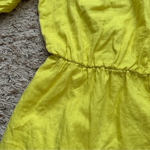 New York & Co Yellow Linen Blend Off The Shoulder Shift Dress Womens Size Medium - Picture 7 of 16